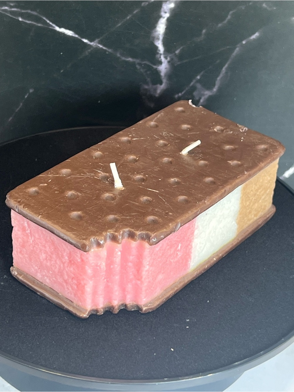 Room Essentials Chocolate Ice Cream Sandwich Candle - Pink & White